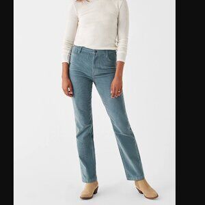 Faherty Stretch Cord Julianne Pant Corduroy Blue Sz 24 Mid Rise NEW NWT WBF2231